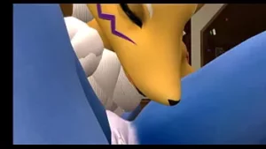 Renamon x krystal sesso lesbico animazione 3d