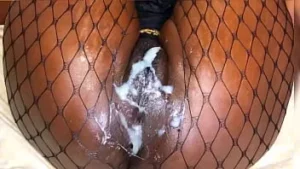  very creamy pussy gets filled up with hot sperm