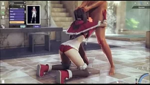 Gioco in 3D la signora in rosa viene scopata nella hall dell'hotel