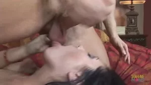 Small tits brunette chick is showing off her sucking and fucking skills