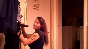 Sexy cheating wife dresses sissy in dress while she fucks bbc