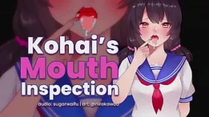 La bocca di Kouhai... ispezione? (asmr) la bocca suona lasciva ragazza anime sugarwaifu