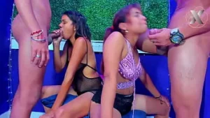 Couple of sluts suck their lovers' cocks
